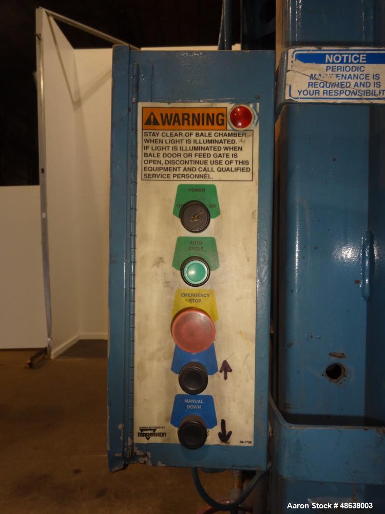 Used Marathon Vertical Baler, Model 6030, Carbon Steel.