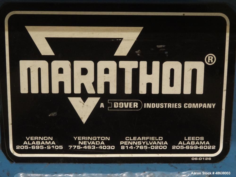 Used Marathon Vertical Baler, Model 6030, Carbon Steel.