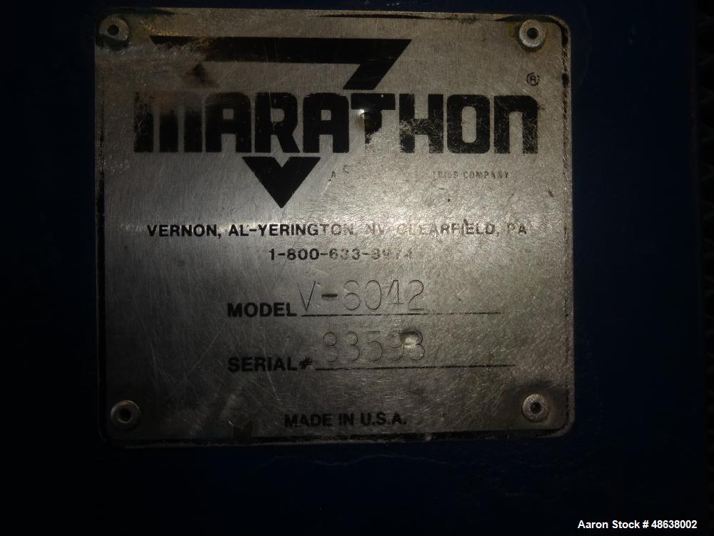Used Marathon Vertical Baler, Model V-6042, Carbon Steel.