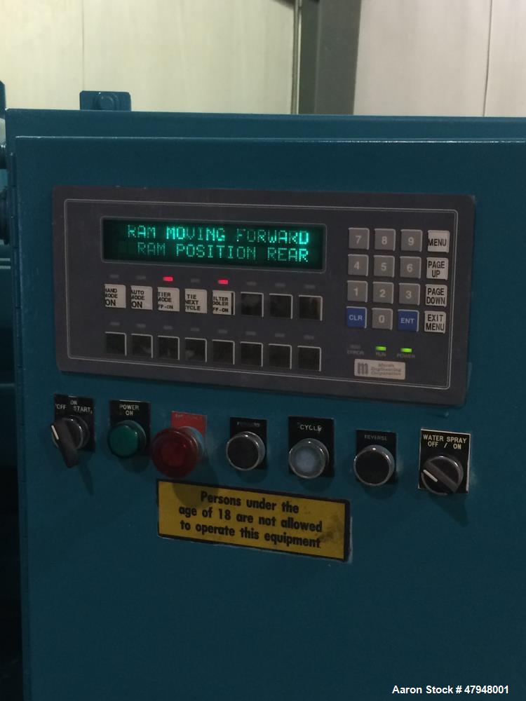 Used Maren Baler, Model 203-103-S. Horizontal style with auto tie, 600 Volts. Mfg. 1998.
