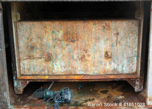 Used Octagonal Dock Feed Trash Compactor, approximately 40 yard receiving container, carbon steel. Side swing closure door. Single ram with an approximate 10 hp power pack. Dock feed platform with re...