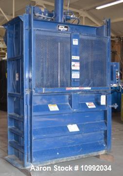 Used- Marathon Model V603002 Vertical Baler. 6" diameter cylinder, 3.5" cylinder rod, 48" cylinder stroke. 50 cubic foot bal...