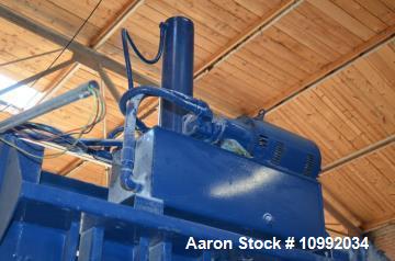 Used Marathon Model V603002 Vertical Baler. 6" diameter cylinder, 3.5" cylinder rod, 48" cylinder stroke. 50 cubic foot bale volume. 6 bale ties, 56,500 pounds platen force, 34 PSI platen pressure. 2...