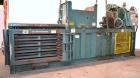 Used Marathon Equipment Closed End Horizontal Side Ejector Baler, Model SE-503042-830, Carbon Steel. Feed chamber 50’’ long x 30’’ wide with hopper. Bale weight up to 1500 pounds. Cycle time 20 secon...