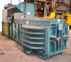 Used Marathon Equipment Closed End Horizontal Side Ejector Baler, Model SE-503042-830, Carbon Steel. Feed chamber 50’’ long x 30’’ wide with hopper. Bale weight up to 1500 pounds. Cycle time 20 secon...