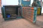Used Marathon Equipment Closed End Horizontal Side Ejector Baler, Model SE-503042-830, Carbon Steel. Feed chamber 50’’ long x 30’’ wide with hopper. Bale weight up to 1500 pounds. Cycle time 20 secon...