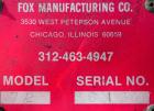 Used- Fox Baler, model 72, carbon steel. Approximate bale size 72