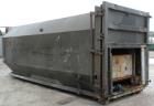 Used Octagonal Dock Feed Trash Compactor, approximately 40 yard receiving container, carbon steel. Side swing closure door. Single ram with an approximate 10 hp power pack. Dock feed platform with re...