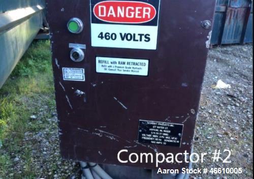 Used Baldor Electric Co. Trash Compactor. Capacity: 27 yards. Measurements: 23 ft. x 7 ft. x 8 ft. Model: Baldor Industrial 3 Phase Voltage: 460.