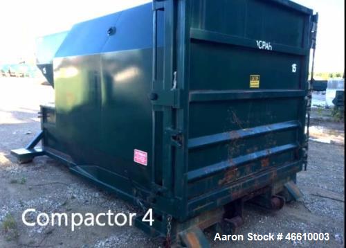 Used Parker Trash Compactor. Capacity: 15 yards, measurements: 15 ft. x 8 ft. x 8 ft. Voltage: 220.