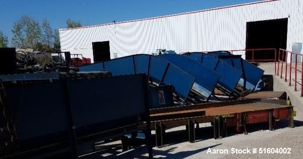 Used- 60" X 56' Incline Feed Conveyor. Approximate 60" Wide rubber belt, chain driven. Approximate 56' linear length. Ships ...