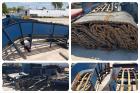 Used- 60" X 56' Incline Feed Conveyor. Approximate 60" Wide rubber belt, chain driven. Approximate 56' linear length. Ships ...