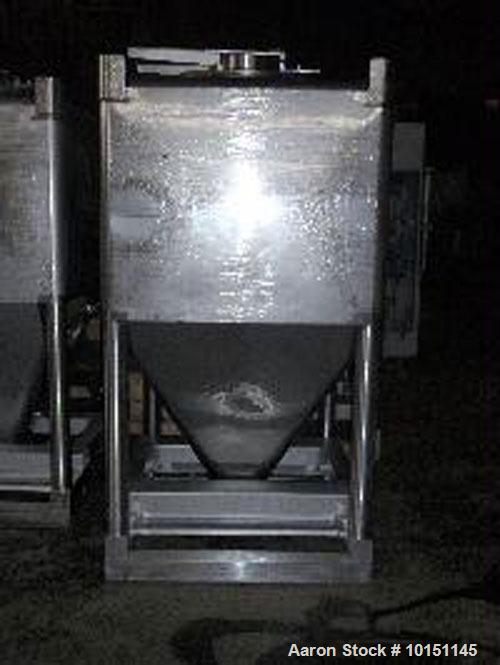 Used-Approximately 2000 Liter (65 cubic foot), 316 Stainless Steel, Stackable Tote Bin.51.5" x 44.5" x 37" straight side wit...