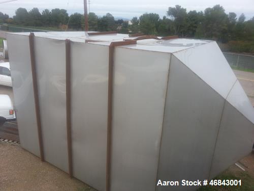 Used Stainless Steel Hopper/Bin. 12' x 12' wide x 16' long. Outside support constructed of mild steel.