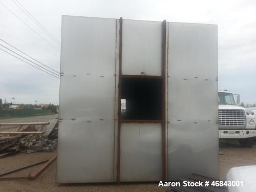 Used Stainless Steel Hopper/Bin. 12' x 12' wide x 16' long. Outside support constructed of mild steel.