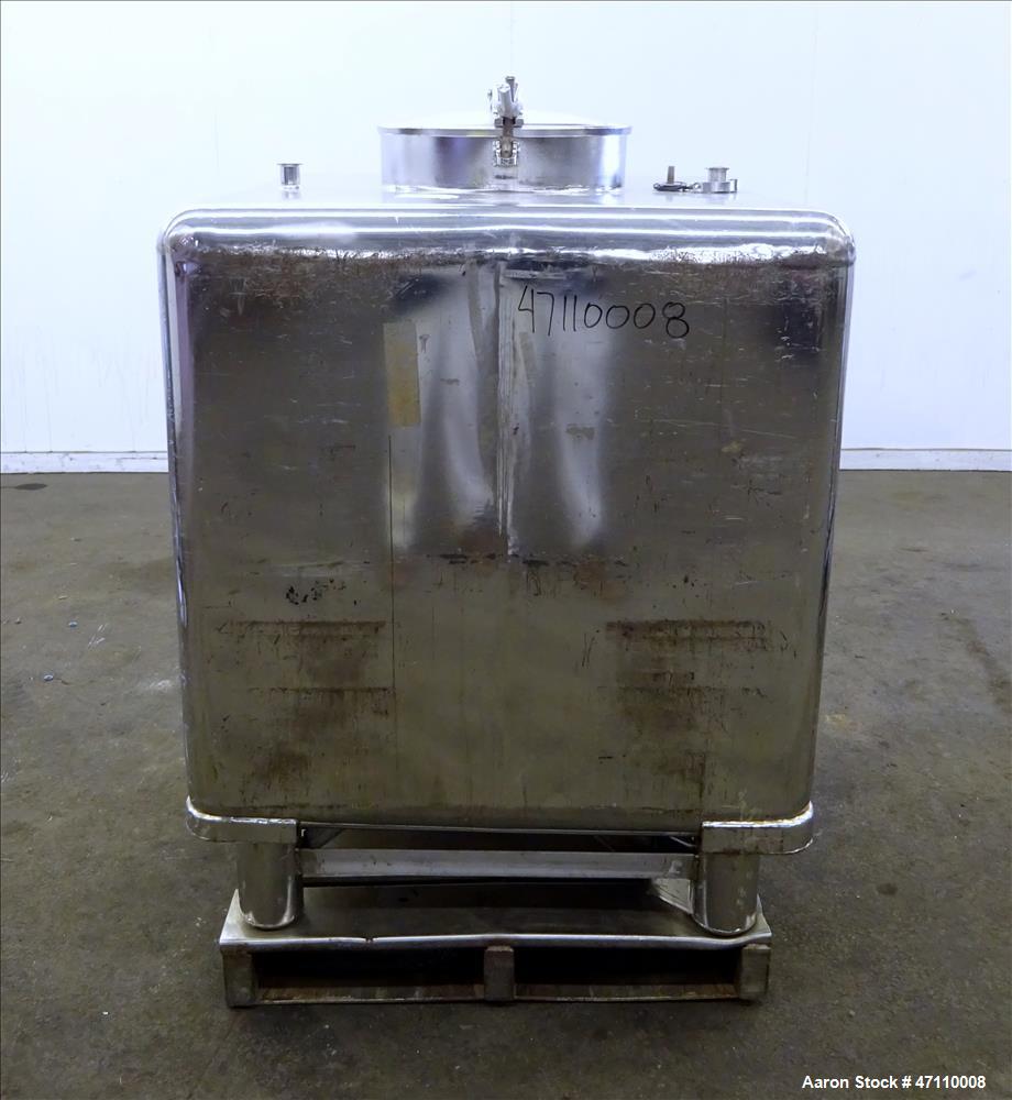 Used- WFI Water Tote Bin, Approximate 45 Cubic Feet, 316L Stainless Steel. Approximate 48" long x 42" wide x 41" deep x 36" ...