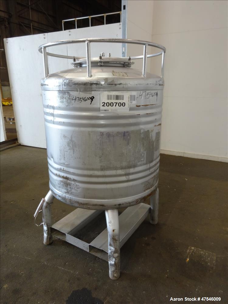 Used- Eurocont Tote Bin, 800 Liter, 28 Cubic Feet, 304 Stainless Steel, Vertical