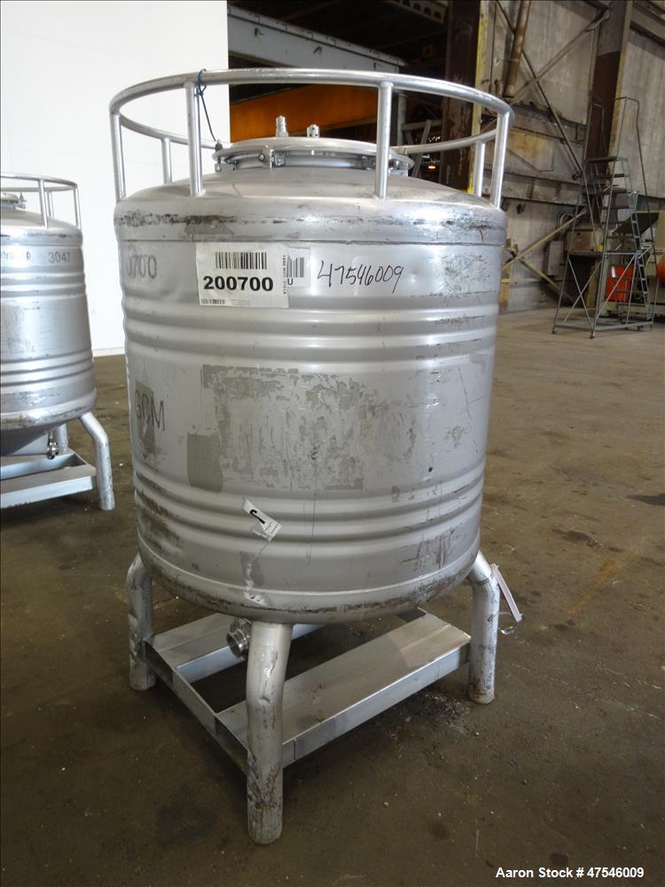 Used Eurocont Tote Bin, 800 Liter, 28 Cubic Feet, 304 Stainless Steel, Vertical