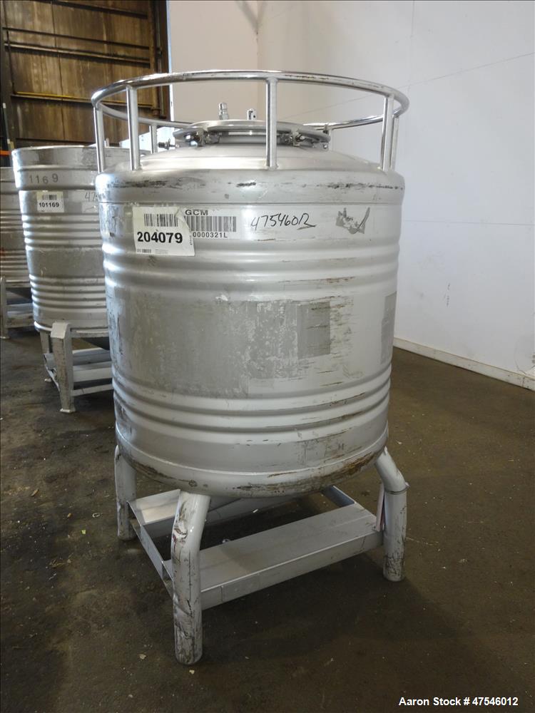Used Eurocont Tote Bin, 800 Liter, 28 Cubic Feet, 304 Stainless Steel, Vertical