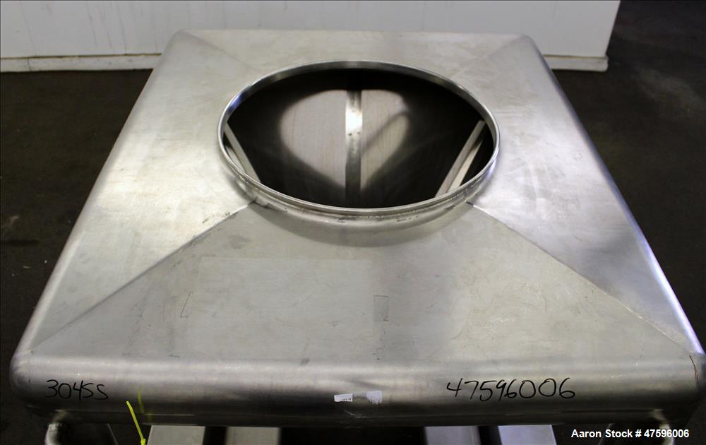 Used- Glatt Tote Bin, Approximate 1200 Liter (317 Gallon), 304 Stainless Steel.