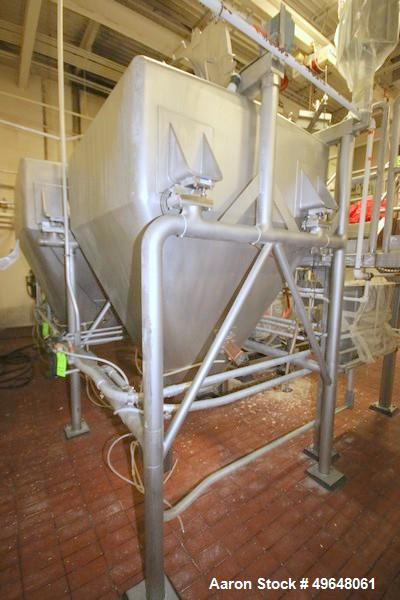 Used-Semi-Bulk Systems Inc. Stainless Steel Single Wall Hopper, Mounted on Load Cells, Overall Height of Hopper:  Aprox. 110...