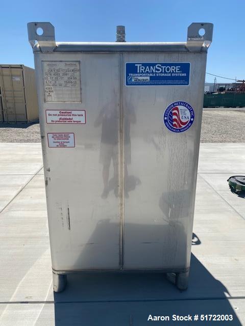 Used Metal Craft TranStore Tote Bin, Model 52426, 304 Stainless steel, 550 Gall