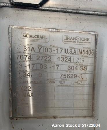 Used Metal Craft TranStore 213 Gallon Tote Bin – 304 Stainless Steel