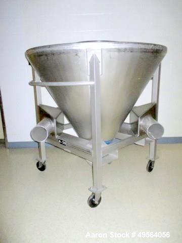 Used- Apache Portable Product Transfer Conical Tote, Approximate 20 Cubic Foot,