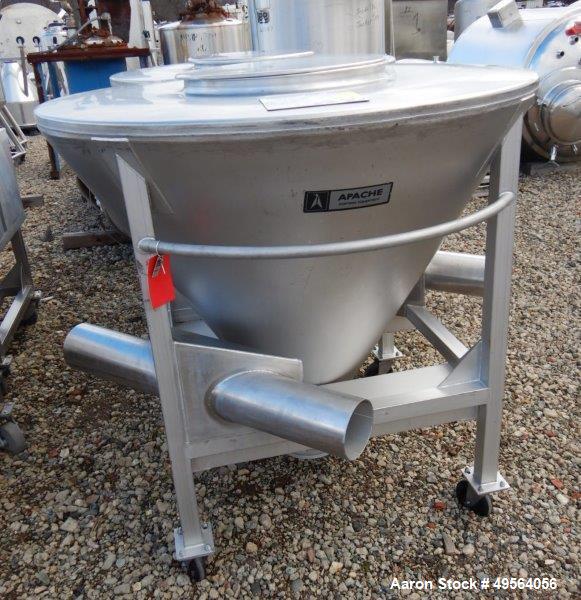 Used- Apache Portable Product Transfer Conical Tote, Approximate 20 Cubic Foot,