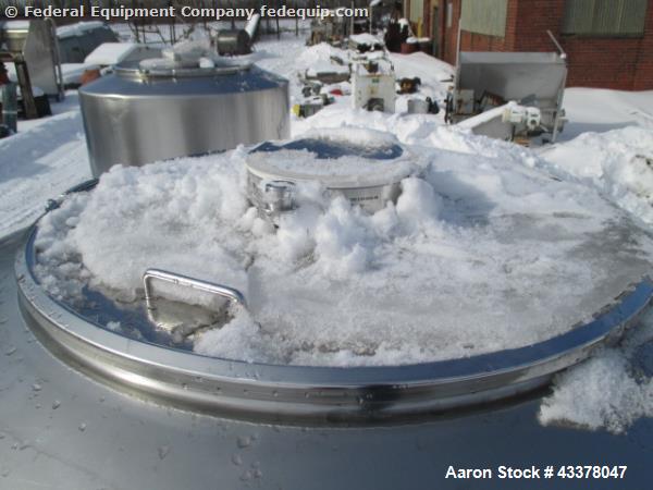 Used LB Bohle Bin, 1200 Liter (42 Cubic Feet), Model MCL1200S. Stainless steel construction. Approximately 60" diameter x 22" straight side, 36" cone bottom, 32" top opening with 8" center mounted bu...