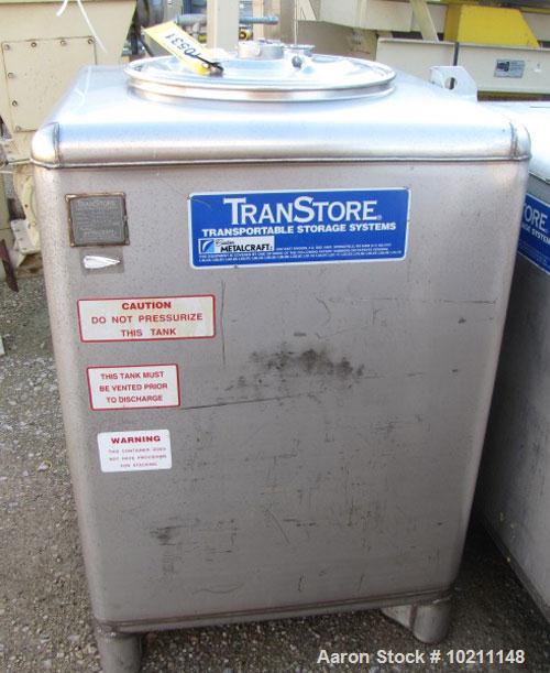 Used-Custom Metalcraft Bin, Model 514281.  Approximately 34 cubic feet, stainless steel.  36" x 36" x 48" high.  22-1/2" Top...