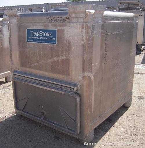 Used Custom Metal Craft Powder Stackable Tote Bin, Approximately 50 Cubic Feet, Aluminum. 48" Wide x 42" long x approximately 43" deep. 22" Diameter top opening with cover, 33" x 14" hinged side bott...