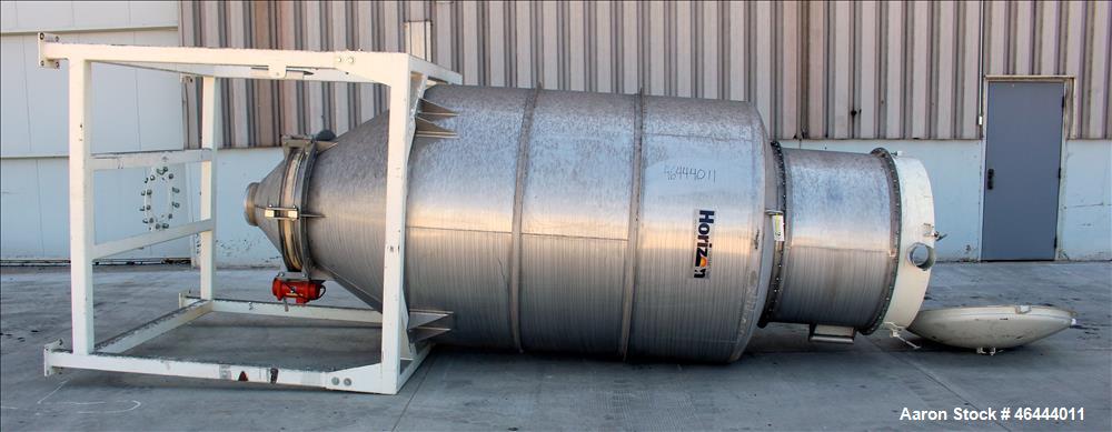 Used- Horizon Systems Filtered Hopper, Approximate 200 Cubic Feet, 304 Stainless Steel, Vertical. 72" Diameter x 84" straigh...