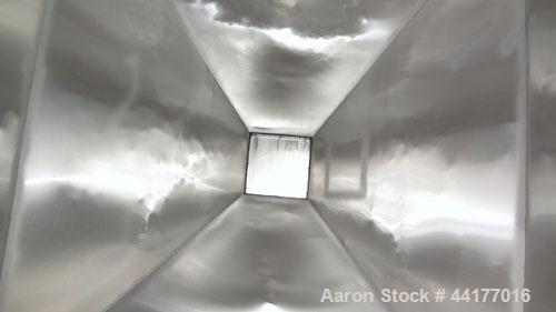 Used Mid-States Manufacturing & Engineering Powder Tote Bin, 304 Stainless Steel. Approximate 56.8 cubic feet capacity. 53” Long x 44” wide x 27.5” straight side x 35” coned bottom. 23” Diameter top ...