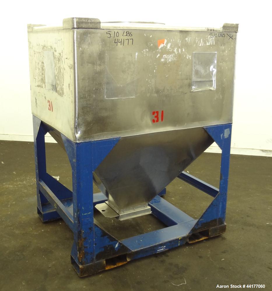 Used Stainless Steel Mid-States Manufacturing & Engineering Powder Tote Bin