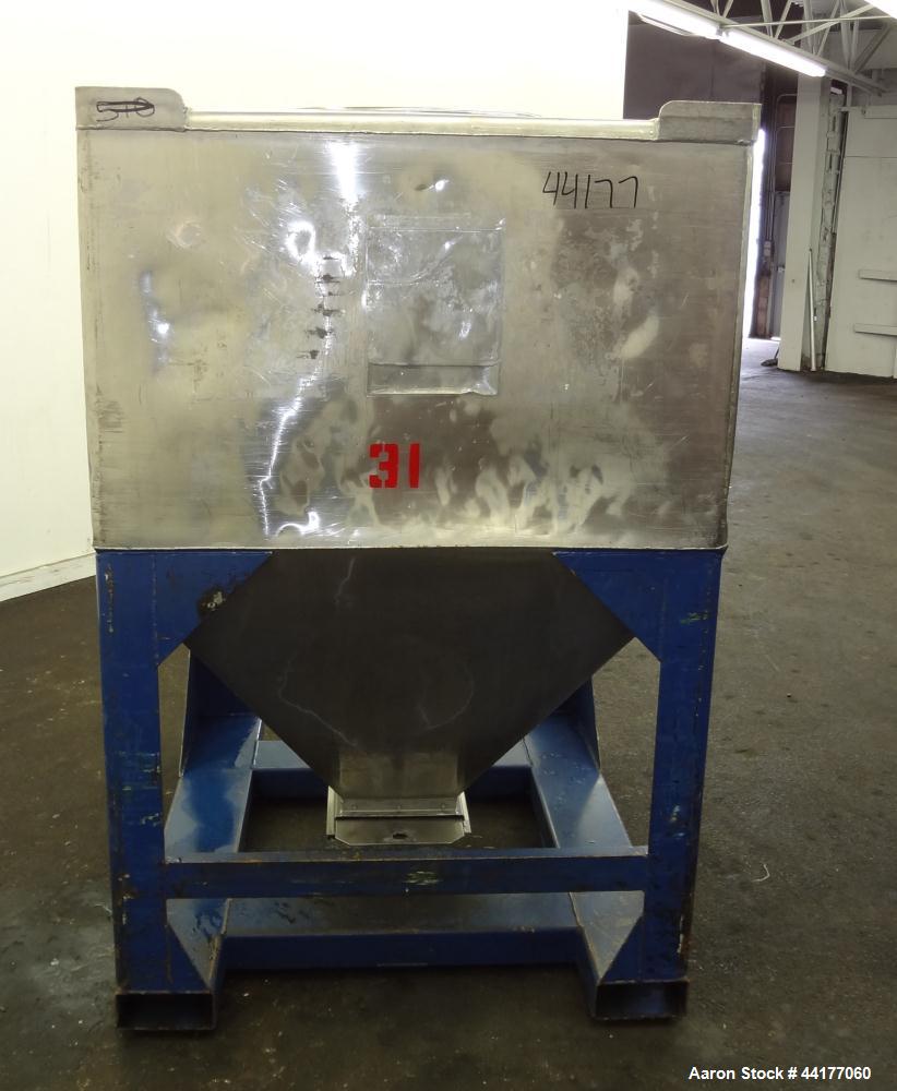Used Stainless Steel Mid-States Manufacturing & Engineering Powder Tote Bin