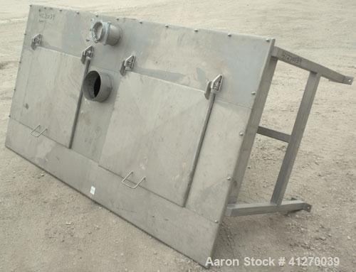 Used- Hopper, Approximately 40 Cubic Feet, 304 Stainless Steel. 92" long x 36" wide x 5" straight side x 44" cone bottom. Bo...