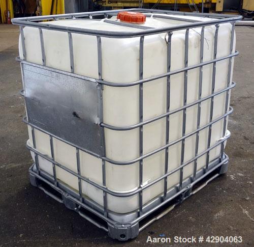 Used- Lot Of (54) Schutz Ecobulk IBC Tote Bin, 275 Gallon (37 Cubic Feet), Polyethylene Construction. Approximate 44” long x...