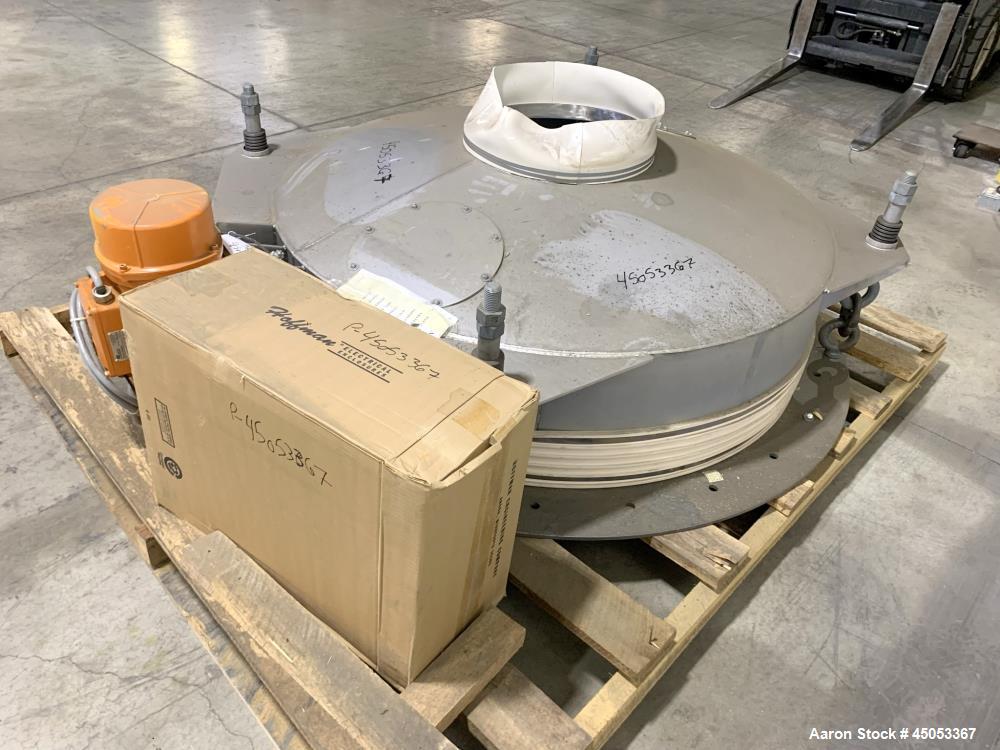 Unused- Peabody Solids Flow Vibratory Feeder / Live Bottom Bin Discharger, Model 6260C, Stainless Steel. 60" Diameter. 20" Discharge. Martin S90 series moto magnetic electric vibrator. Control panel.