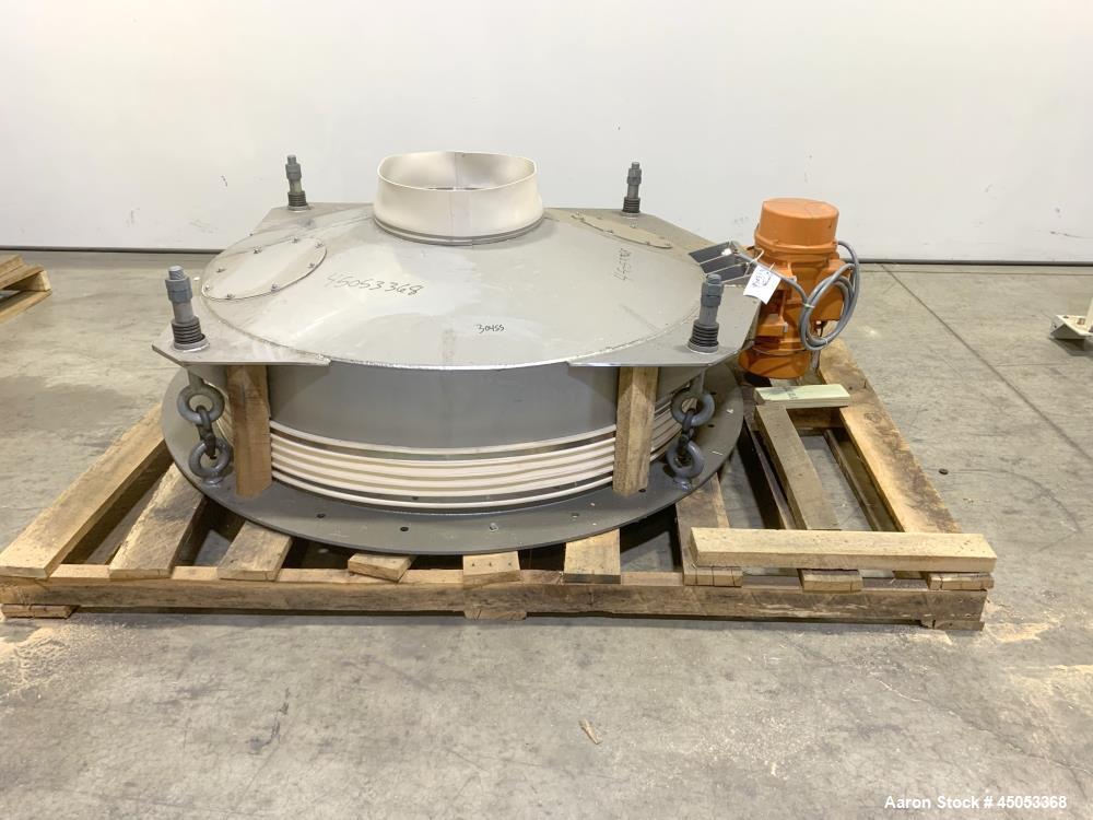 Unused- Peabody Solids Flow Vibratory Feeder / Live Bottom Bin Discharger, Model 6260C, Stainless Steel. 60" Diameter. 20" Discharge. Martin S90 series moto magnetic electric vibrator. Control panel.