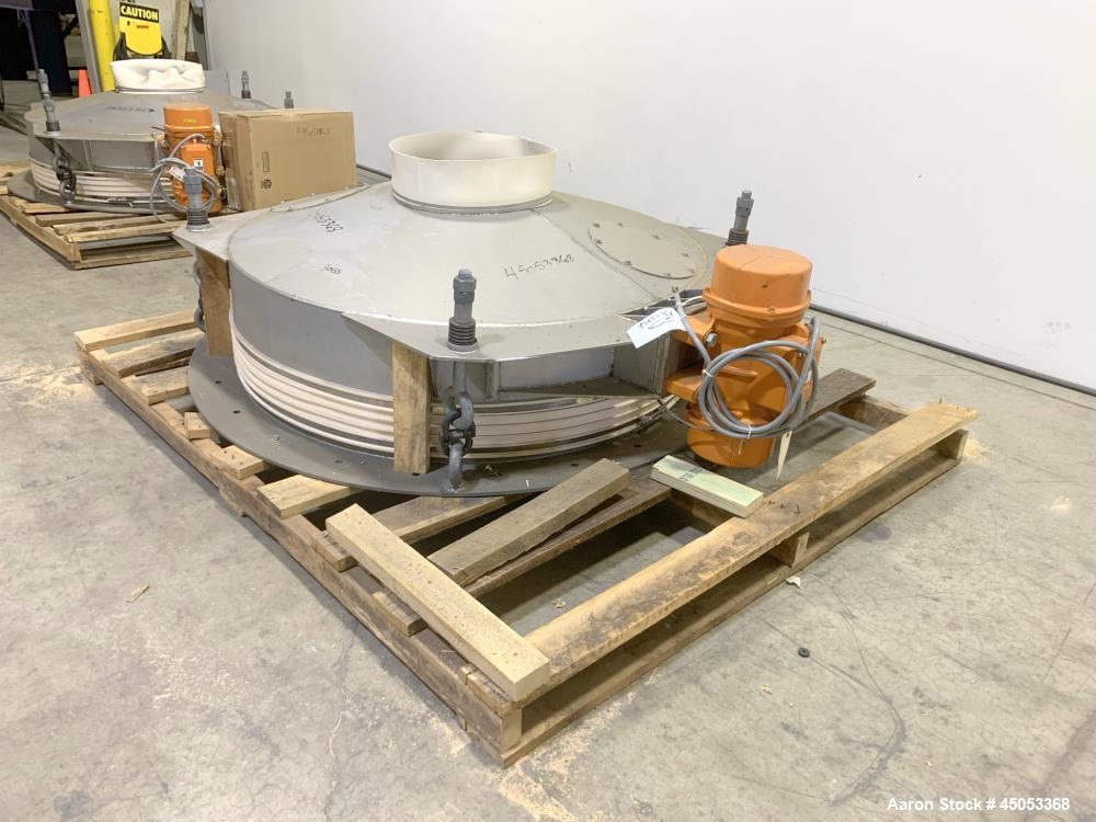 Unused- Peabody Solids Flow Vibratory Feeder / Live Bottom Bin Discharger, Model 6260C, Stainless Steel. 60" Diameter. 20" Discharge. Martin S90 series moto magnetic electric vibrator. Control panel.