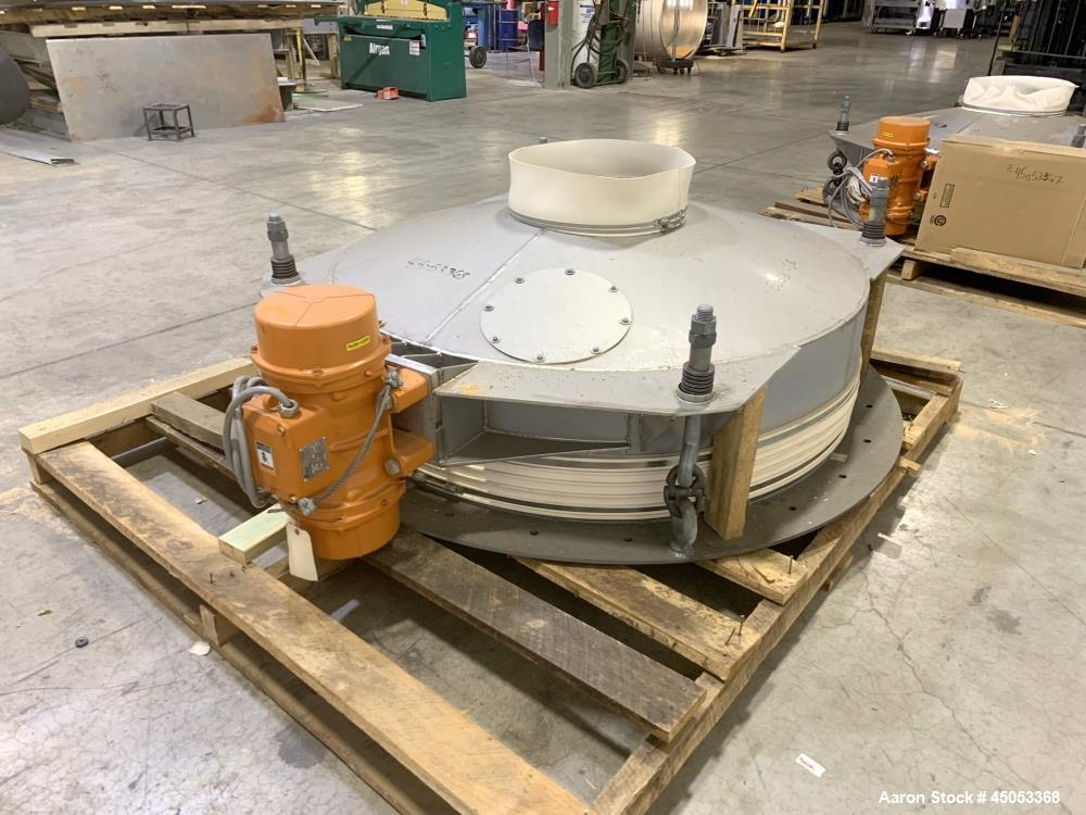 Unused- Peabody Solids Flow Vibratory Feeder / Live Bottom Bin Discharger, Model 6260C, Stainless Steel. 60" Diameter. 20" Discharge. Martin S90 series moto magnetic electric vibrator. Control panel.