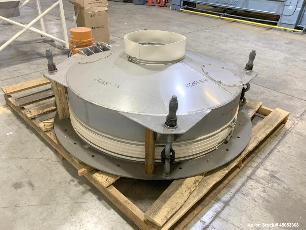 Unused- Peabody Solids Flow Vibratory Feeder / Live Bottom Bin Discharger, Model 6260C, Stainless Steel. 60" Diameter. 20" Discharge. Martin S90 series moto magnetic electric vibrator. Control panel.