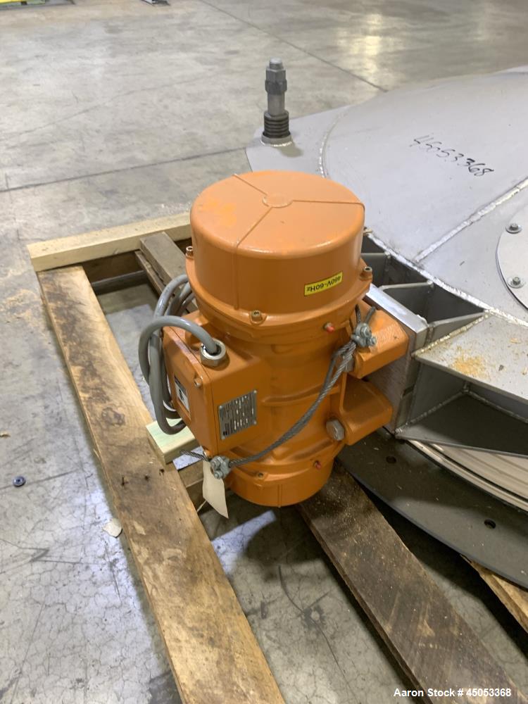 Unused- Peabody Solids Flow Vibratory Feeder / Live Bottom Bin Discharger, Model 6260C, Stainless Steel. 60" Diameter. 20" Discharge. Martin S90 series moto magnetic electric vibrator. Control panel.