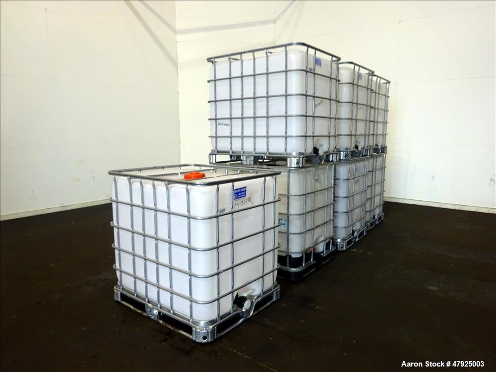 Used- Lot of 7 Tote Bins, 264 Gallon, Poly IBC.