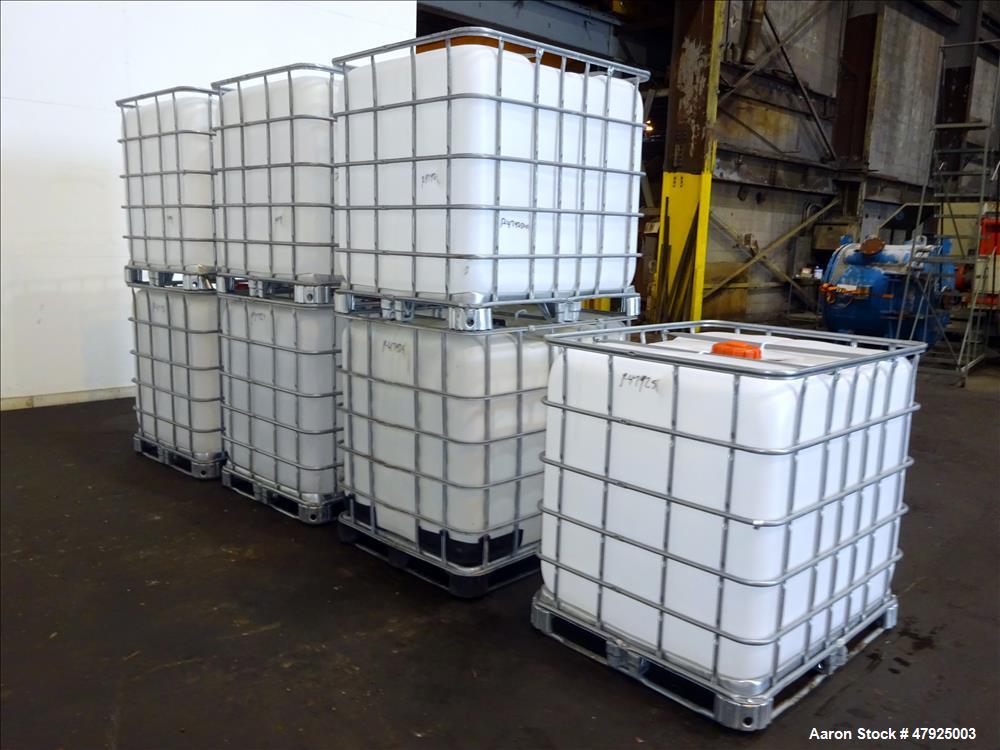 Used- Lot of 7 Tote Bins, 264 Gallon, Poly IBC.