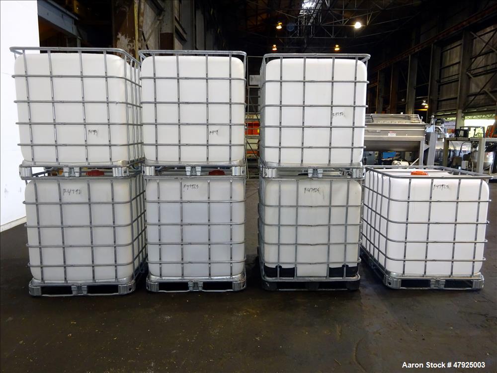 Used- Lot of 7 Tote Bins, 264 Gallon, Poly IBC.