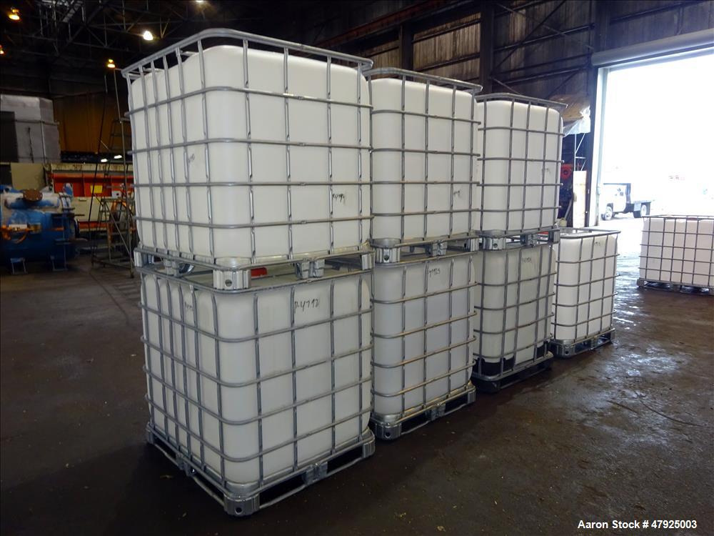 Used- Lot of 7 Tote Bins, 264 Gallon, Poly IBC.