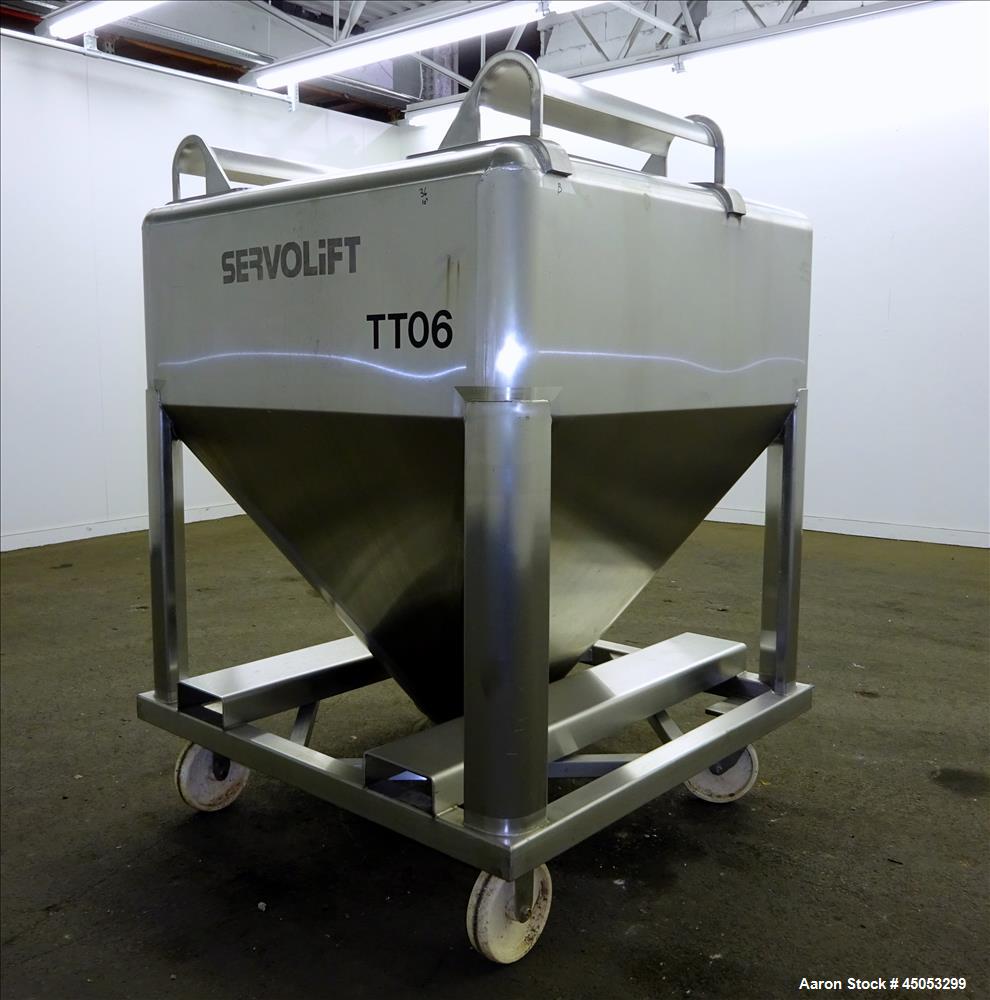 Used Servolift Tote Bin, 316 Stainless Steel, Ap
