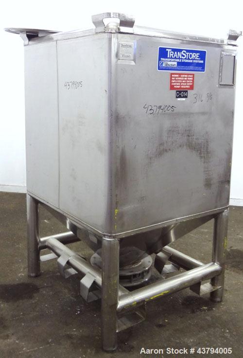 Used- Custom Metalcraft TransStore Transportable Powder Tote, Approximate 60 Cubic Feet (448 gallon), Model 512697, 316L Sta...